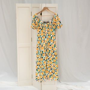 Flora puff sleeve dress with button front